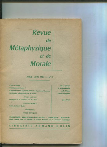 REVUE DE METAPHYSIQUE ET DE MORALE. AVRIL-JUIN Nº2.