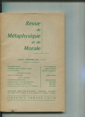 REVUE DE METAPHYSIQUE ET DE MORALE. JUILLET-SEPTEMBRE Nº3.