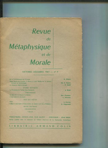 REVUE DE METAPHYSIQUE ET DE MORALE. OCTOBRE-DECEMBRE Nº4.