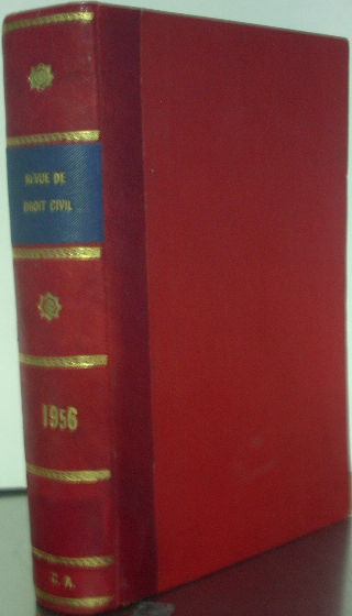 REVUE TRIMESTRIELLE DE DROIT CIVIL. ANNEE 1956, RELIEE EN 1 VOLUME.