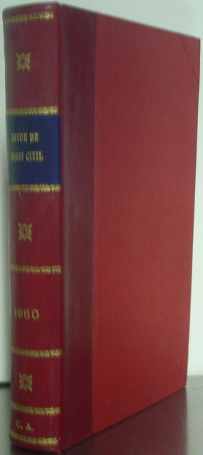 REVUE TRIMESTRIELLE DE DROIT CIVIL. ANNEE 1960, RELIEE EN 1 VOLUME.