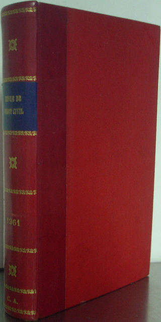 REVUE TRIMESTRIELLE DE DROIT CIVIL. ANNEE 1961, RELIEE EN 1 VOLUME.