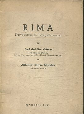 RIMA. NUEVO SISTEMA DE TAQUIGRAFIA MANUAL.