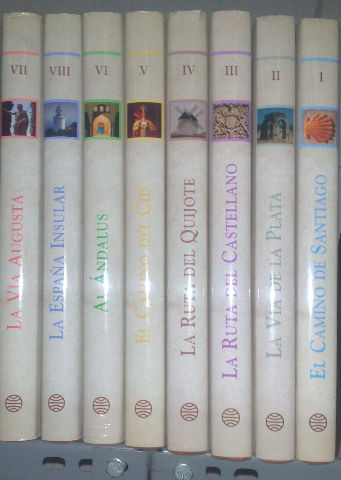 RUTAS DE ESPAÑA (8 VOLUMENES). I: EL CAMINO DE SANTIAGO. II: LA VIA DE LA PLATA. III: LA RUTA DEL CASTELLANO. IV: LA RUTA DEL QUIJOTE. V: EL CAMINO DEL CID. VI: AL ANDALUS. VII: LA VIA AUGUSTA. VIII: LA ESPAÑA INSULAR.