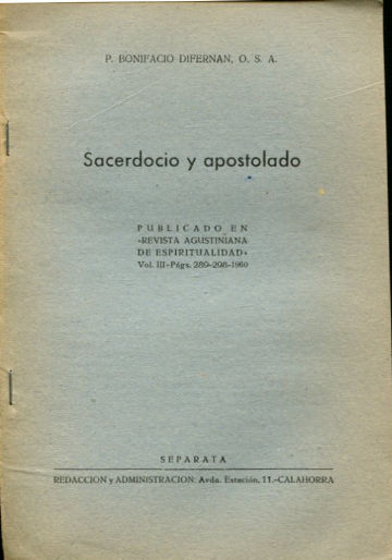 SACERDOCIO Y APOSTOLADO.