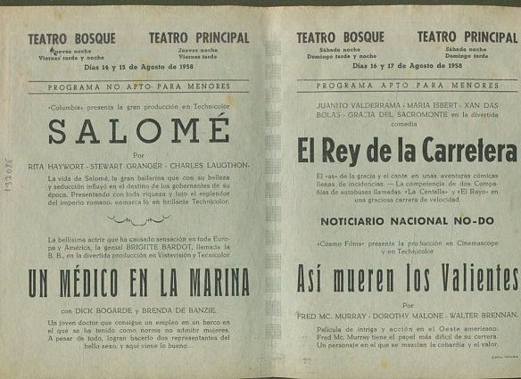 SALOME/ NO-DO/ UN MEDICO EN LA MARINA. EL REY DE LA CARRETERA/ NO-DO / ASI MUREN LOS VALIENTES.