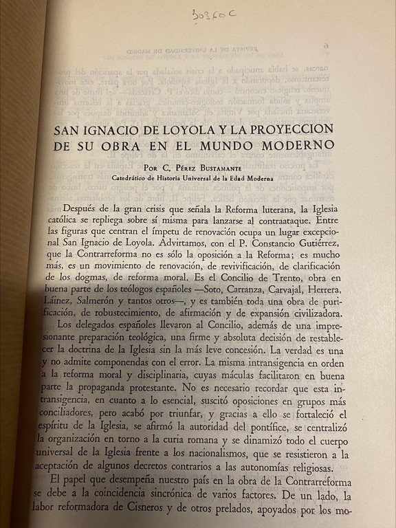 SAN IGNACIO DE LOYOLA Y LA PROYECCION DE SU OBRA EN EL MUNDO MODERNO.