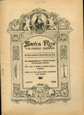 SANTA RITA Y EL PUEBLO CRISTIANO, ORGANO DE SU DEVOCION Y CULTO. AÑO XXIV, NUM. 6.