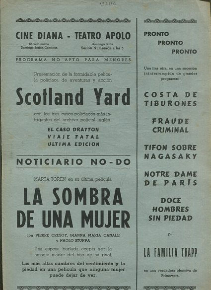 SCOTLAND YARD/ NO-DO/ LA SOMBRA DE UNA MUJER.