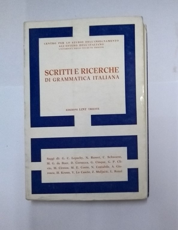 Scritti e ricerche di grammatica italiana