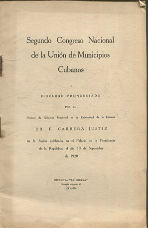 SEGUNDO CONGRESO INTERNACIONAL DE LA UNION DE MUNICIPIOS CUBANOS.