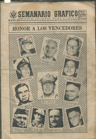 SEMANARIO GRAFICO. EMBAJADA DE LOS ESTADOS UNIDOS DE AMERICA MADRID. Nº 112-17 DE SEPTIEMBRE DE 1945.