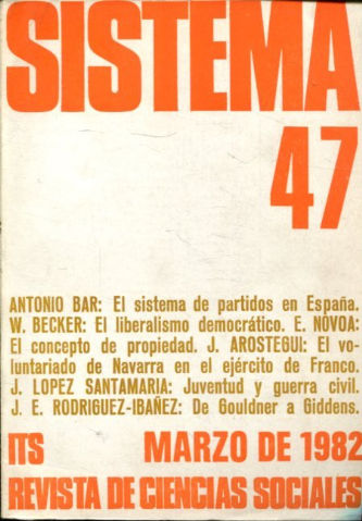 SISTEMA. REVISTA DE CIENCIAS SOCIALES. Nº 47.