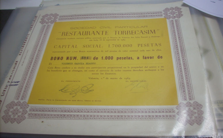 SOCIEDAD CIVIL PARTICULAR RESTAURANTE TORRECASIM.