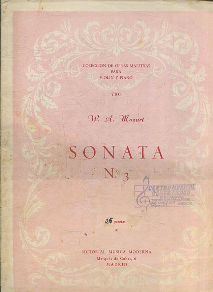 SONATA Nº 3. COLECCIÓN DE OBRAS MAESTRAS PARA VIOLIN Y PIANO 790.