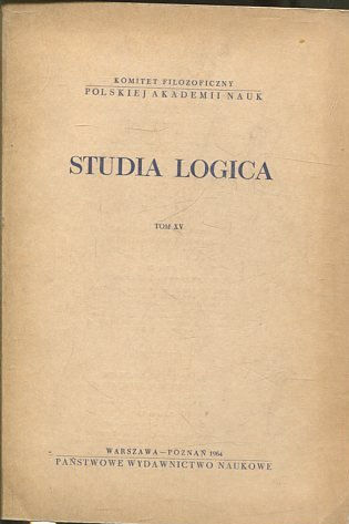 STUDIA LOGICA TOM XV.