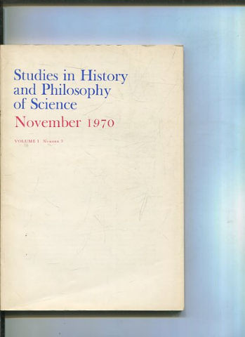 STUDIES IN HISTORY AND PHILOSOPHY OF SCIENCE. VOLUME I NUMBER 3.