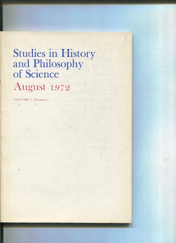 STUDIES IN HISTORY AND PHILOSOPHY OF SCIENCE. VOLUME 3 NUMBER 2.