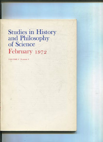 STUDIES IN HISTORY AND PHILOSOPHY OF SCIENCE. VOLUME 2 NUMBER 4.