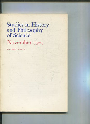 STUDIES IN HISTORY AND PHILOSOPHY OF SCIENCE. VOLUME 2 NUMBER 3.