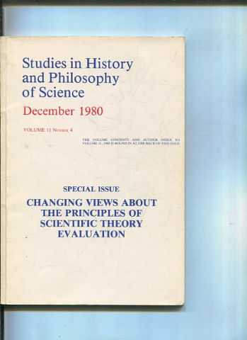 STUDIES IN HISTORY AND PHILOSOPHY OF SCIENCE. VOLUME 11 NUMBER 4.