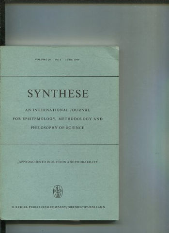 SYNTHESE AN INTERNATIONAL JOURNAL FOR EPISTEMOLOGY, METHODOLOGY AND PHILOSOPHY OF SCIENCE.  VOLUME 20 Nos. 1. JUNE 1969.