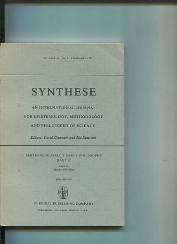 SYNTHESE AN INTERNATIONAL JOURNAL FOR EPISTEMOLOGY, METHODOLOGY AND PHILOSOPHY OF SCIENCE.  VOLUME 46. No. 2. FEBRUARY 1981.