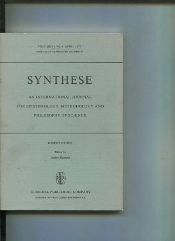 SYNTHESE AN INTERNATIONAL JOURNAL FOR EPISTEMOLOGY, METHODOLOGY AND PHILOSOPHY OF SCIENCE.  VOLUME 34 Nos. 4. APRIL 1977. THE ISSUE COMPLETES VOLUME 34.