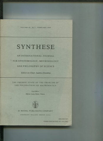 SYNTHESE AN INTERNATIONAL JOURNAL FOR EPISTEMOLOGY, METHODOLOGY AND PHILOSOPHY OF SCIENCE.  VOLUME 62. NO. 2. FEBRUARY 1985.