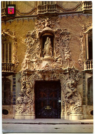 TARJETA POSTAL DE VALENCIA. Nº 814: FACHADA DEL PALACIO DEL MARQUES DE DOS AGUAS.