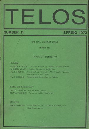 TELOS: NUMBER 11 (SPRING 1972).