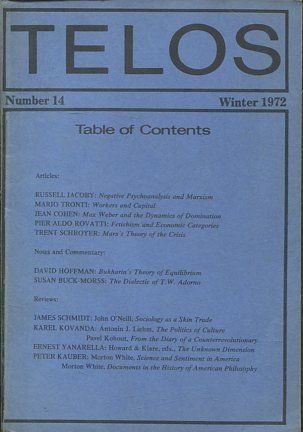 TELOS: NUMBER 14 (WINTER 1972).