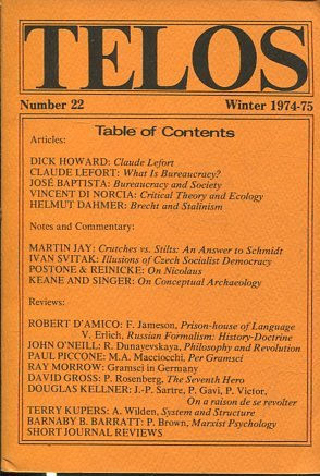 TELOS: NUMBER 22 (WINTER 1974-75).