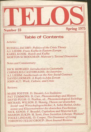 TELOS: NUMBER 23 (SPRING 1975).