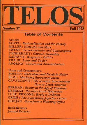 TELOS: NUMBER 37 (FALL 1978).