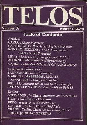 TELOS: NUMBER 38 (WINTER 1978-79).