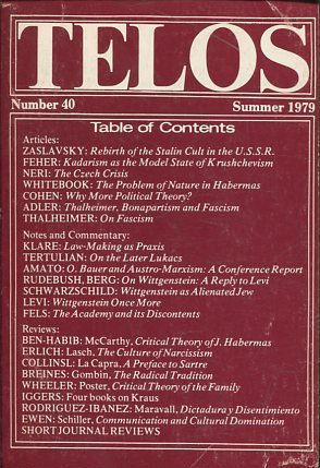 TELOS: NUMBER 40 (SUMMER 1979).