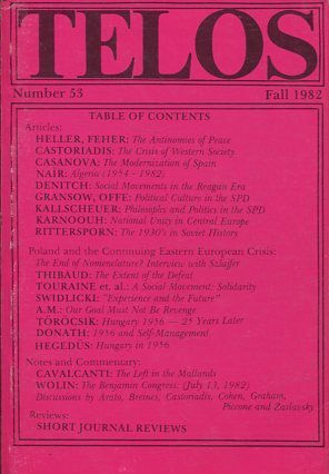 TELOS: NUMBER 53 (FALL 1982).