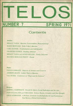 TELOS: NUMBER 7 (SPRING 1971).