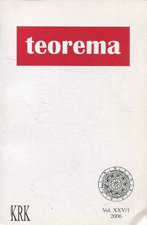 TEOREMA. REVISTA INTERNACIONAL DE FILOSOFIA. CON EL SUPLEMENTO LIMBO. VOL. XXV/1