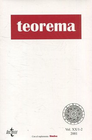 TEOREMA. REVISTA INTERNACIONAL DE FILOSOFIA. CON EL SUPLEMENTO LIMBO. VOL. XX/1-2.