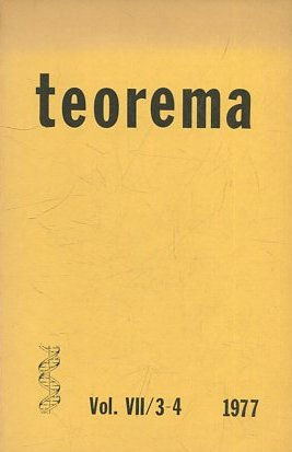 TEOREMA. REVISTA INTERNACIONAL DE FILOSOFIA . VOL. VII/3-4.