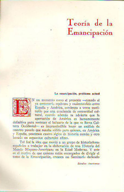 TEORIA DE LA EMANCIPACION.