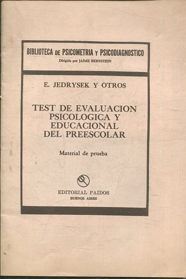 TEST DE EVALUACION PSICOLOGICA Y EDUCACIONAL DEL PREESCOLAR. MATERIAL DE PRUEBA.