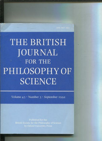 THE BRITISH JOURNAL FOR THE PHILOSOPHY OF SCIENCE. VOLUME 43 NUMBER 3.