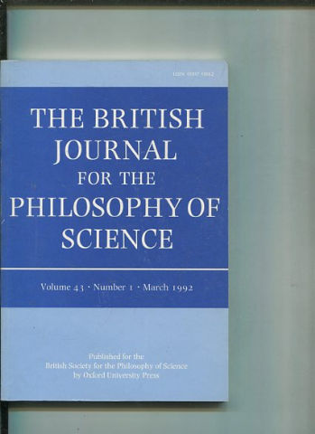 THE BRITISH JOURNAL FOR THE PHILOSOPHY OF SCIENCE. VOLUME 43  NUMBER 1.