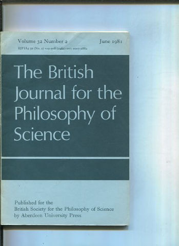 THE BRITISH JOURNAL FOR THE PHILOSOPHY OF SCIENCE. VOLUME 32 NUMBER 2.