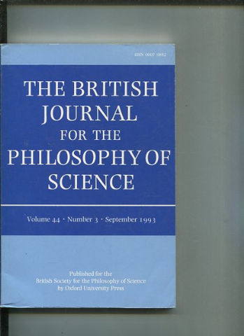 THE BRITISH JOURNAL FOR THE PHILOSOPHY OF SCIENCE. VOLUME 44 NUMBER 3.