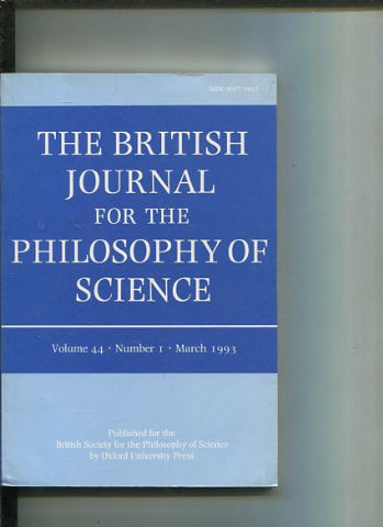 THE BRITISH JOURNAL FOR THE PHILOSOPHY OF SCIENCE. VOLUME 44 NUMBER 1.