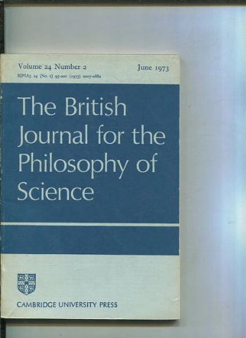 THE BRITISH JOURNAL FOR THE PHILOSOPHY OF SCIENCE. VOLUME 24 NUMBER 2.